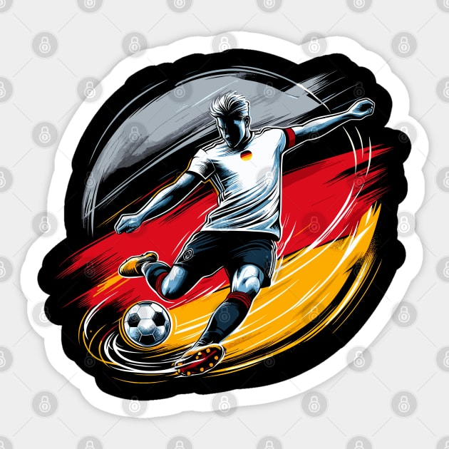 Dynamic Germany Soccer Star in Action - Vector Design Sticker by SergioArt